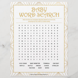 Baby Word Search [Golden Lines] Letterhead