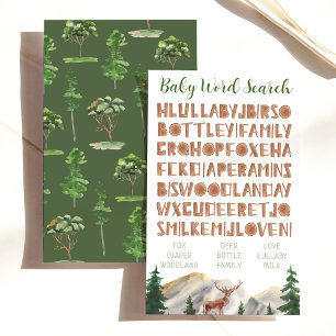 Baby Word Search Mountains Deer Baby Shower Games