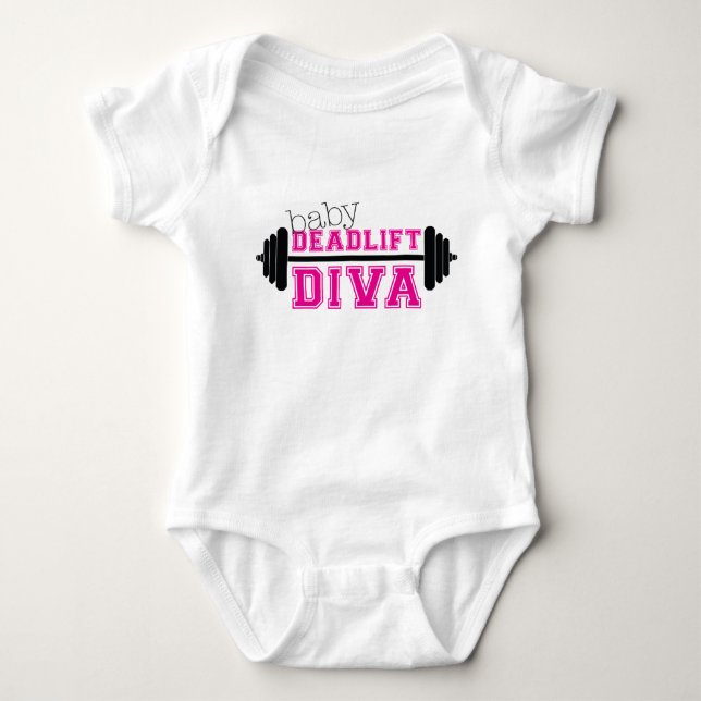 baby workout onesiee- "Deadlift Diva" Baby Bodysuit (Front)