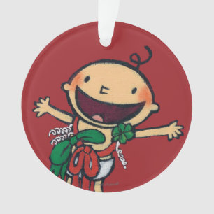 Baby Wrapped in Bows for Christmas Ornament