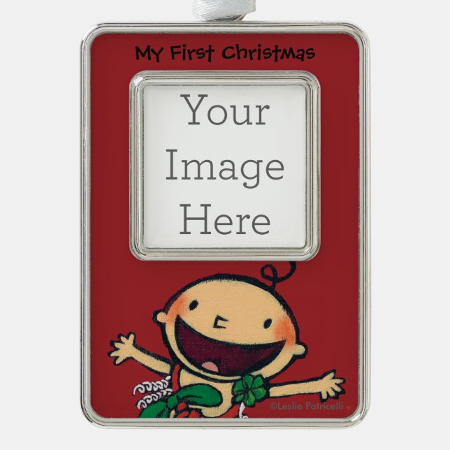 Baby Wrapped in Bows for Christmas Ornament (Front)