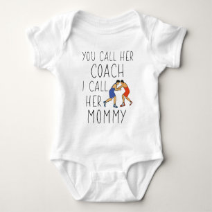 Baby Wrestling - Wrestling Coach Mother Baby Bodysuit