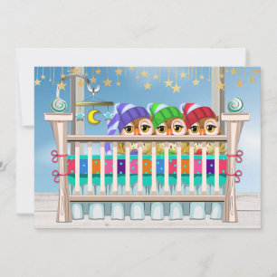 Baby x 3 - YIPPEE! Baby Invitation