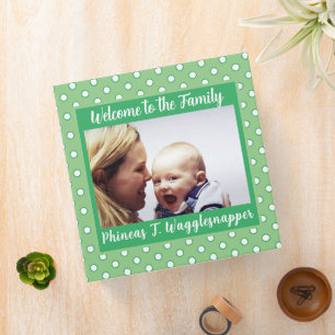 Baby Year One MInt Green Polka Dots Photo 3 Ring Binder
