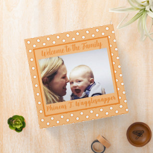 Baby Year One Peach Fuzz Polka Dots Photo 3 Ring Binder