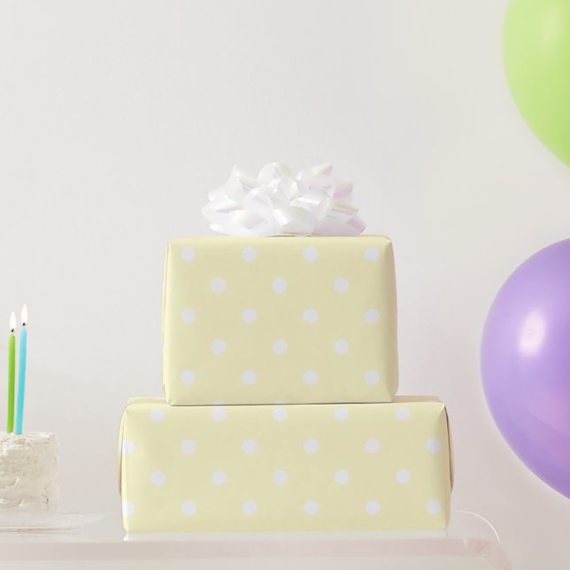 Baby Yellow Polka Dots Wrapping Paper (Party Gifts)