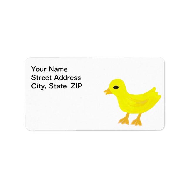 Baby Yellow Rubber Ducky Address Labels (Front)