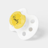Baby Yellow White Bumble Bee Honeycomb Honey Pacifier (Front Right)