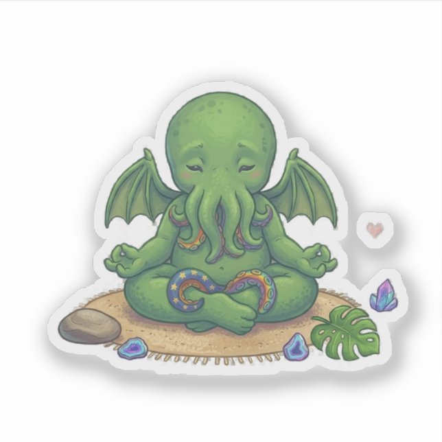 Baby Yoga Cthulhu Sticker (Front)