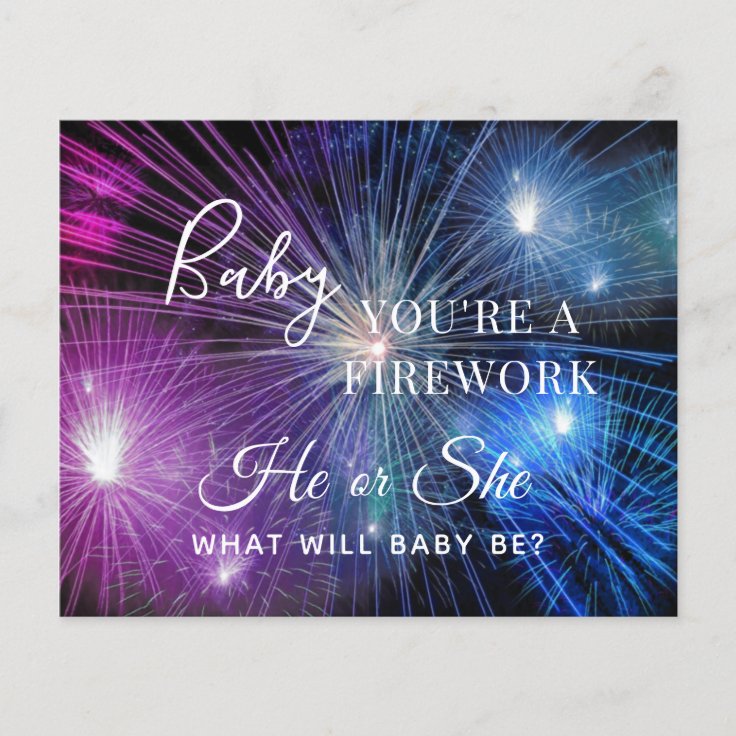 Baby you're a firework blue pink gender reveal Zazzle