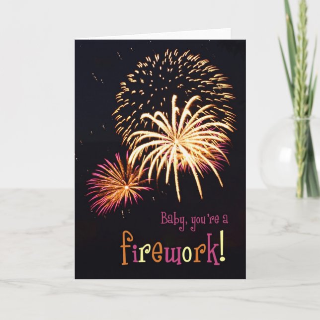Baby you're a firework! card (Front)