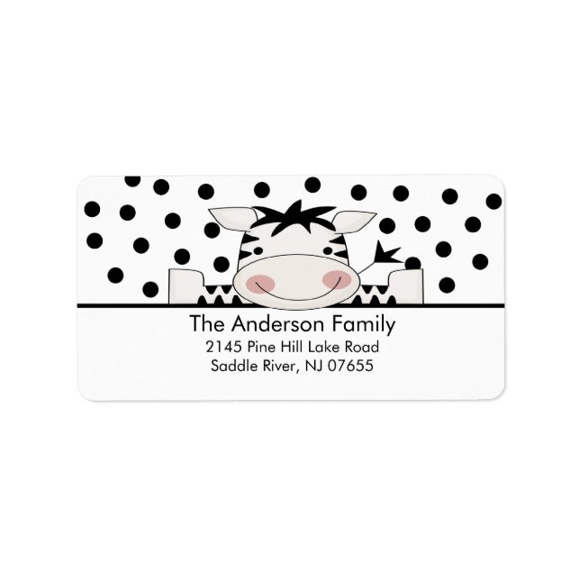 Baby Zebra Baby Shower Address Label (Front)