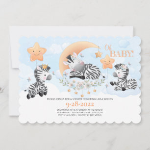 Baby Zebra Baby Shower Invitation