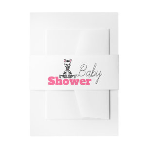 Baby Zebra, Baby Shower Invitation Belly Band