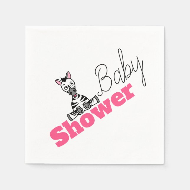 Baby Zebra, Baby Shower Napkins (Front)