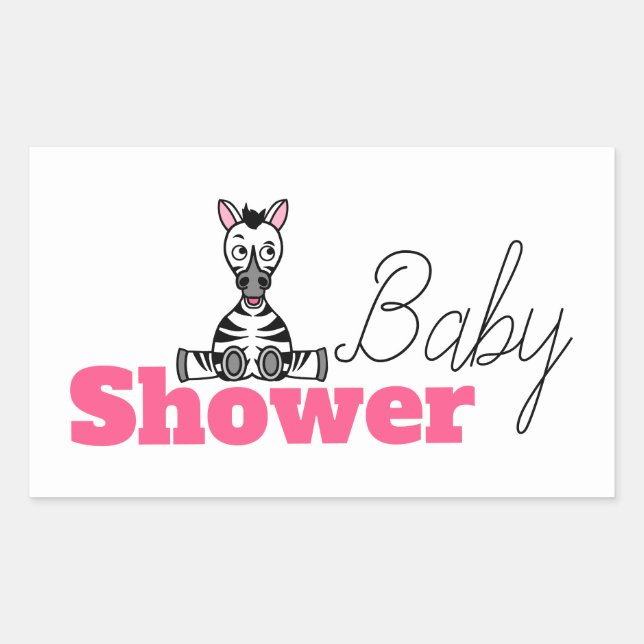 Baby Zebra, Baby Shower Rectangular Sticker (Front)