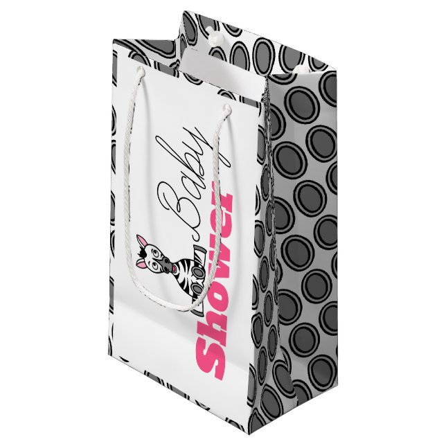 Baby Zebra, Baby Shower Small Gift Bag (Front Angled)