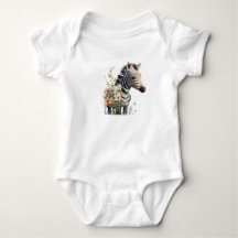 Baby Zebra Cute Safari Animal Baby Bodysuit