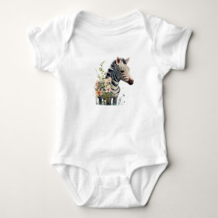 Baby Zebra Cute Safari Animal Baby Bodysuit