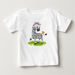 Baby Zebra Drawing Playing with Butterfly-23960 T-Shirt