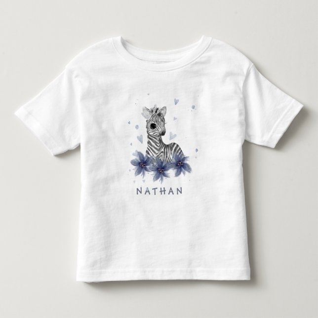*~* Baby Zebra Floral Jungle Boy Toddler T-shirt (Front)