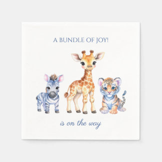 Baby Zebra Giraffe and Tiger Napkins