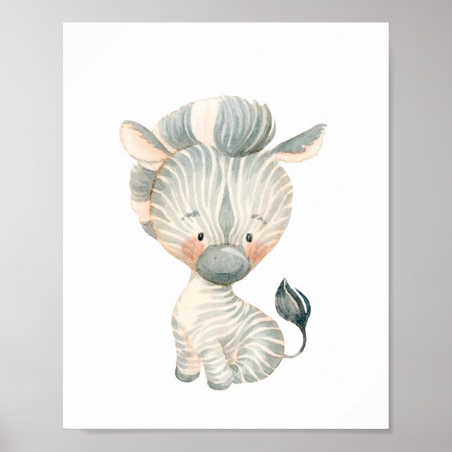 Baby Zebra Nursery Wall Art (Front)