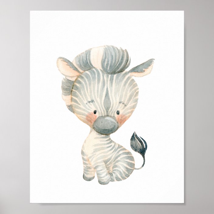 Baby Zebra Nursery Wall Art