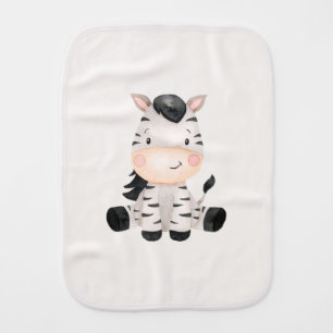 Baby Zebra sitting down Burp Cloth