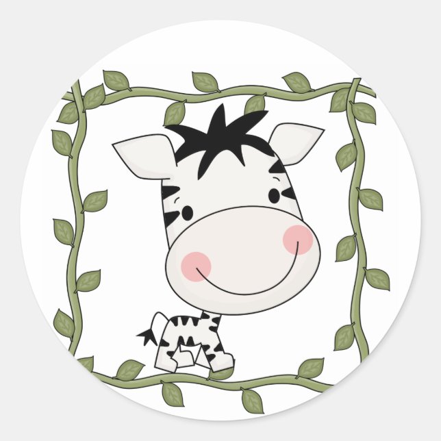 Baby Zebra T-shirts and Gifts Classic Round Sticker (Front)