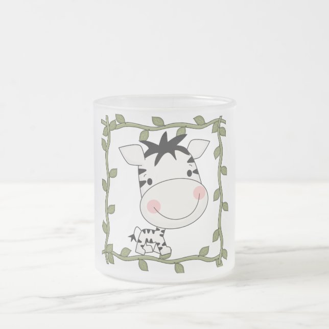 Baby Zebra T-shirts and Gifts Frosted Glass Coffee Mug (Center)