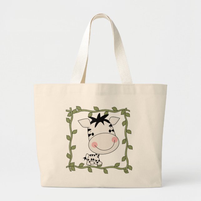 Baby Zebra T-shirts and Gifts Large Tote Bag (Front)