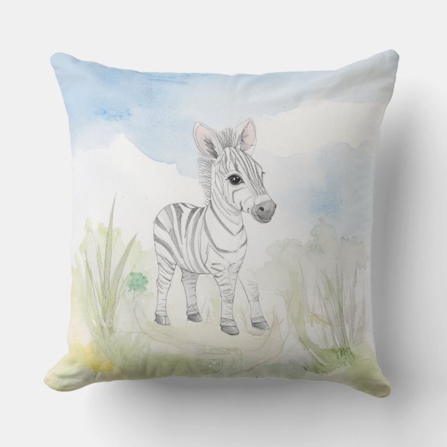 Baby Zebra  Throw Pillow (Front)