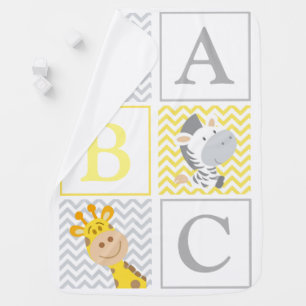 Baby Zoo Animal Blocks Baby Blanket