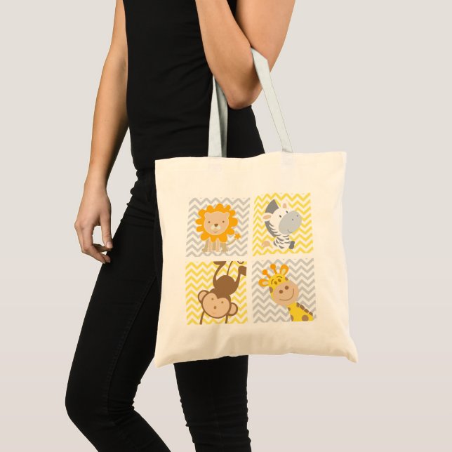 Baby Zoo Animal Squares Kids Tote Bag (Front (Product))