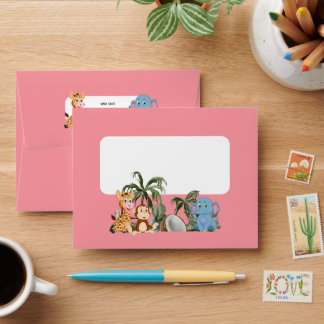 Baby Zoo Animals EnvelopeStyle: A2 Fits4”x5.6”Card Envelope
