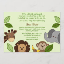 Baby Zoo Jungle Animals Baby Shower Invitations