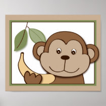 Baby Zoo Monkey Jungle Animal Wall Art Print 8X10
