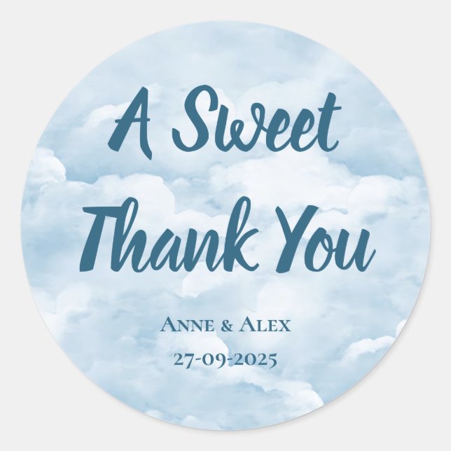 Babyblue Wedding invitation - Save The Date Classic Round Sticker (Front)
