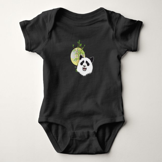 Babybody mit grossem Panda Baby Strampler Bodysuit (Front)