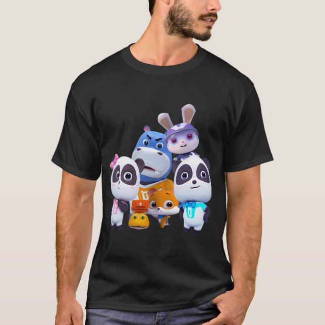 Babybus, Super Rescue Team Kiki And Miumiu Panda   T-Shirt (Front)