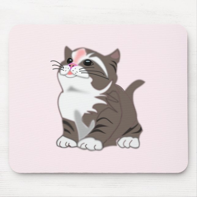 BabyKitten Mouse Pad I Love Pets - Pink (Front)