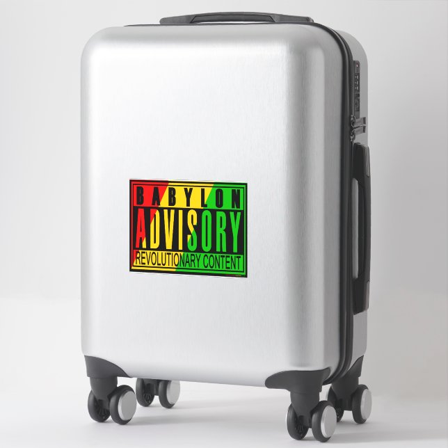 Babylon Advisory Revolutionary RASTA REGGAE Sticker (Suitcase)