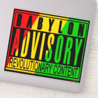 Babylon Advisory Revolutionary RASTA REGGAE Sticker