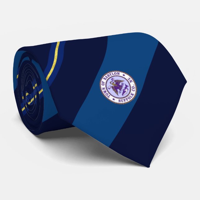 Babylon (New York) city flag Neck Tie (Rolled)