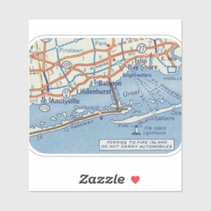 Babylon NY Classic Map Sticker