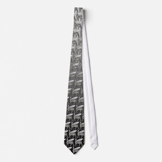Babylonian Winged Bull Lamassu Neck Tie (Front)