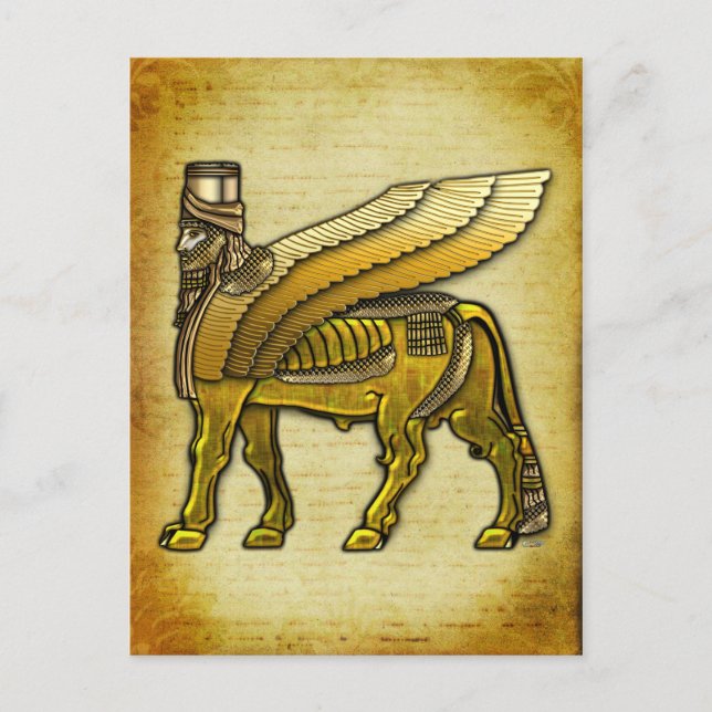 Babylonian Winged Bull Lamassu Postcard (Front)