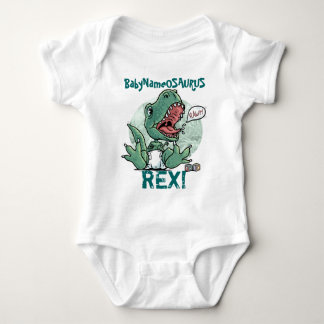 BabyNameosaurus Rex Edit with your Babys name! Baby Bodysuit