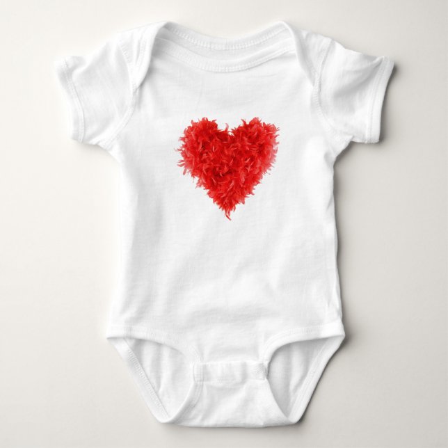BabyOnesie|FluffyRedHeart Baby Bodysuit (Front)